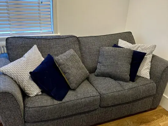 Martells Bespoke 3 Seater Sofa Bed in grey with spring mattress