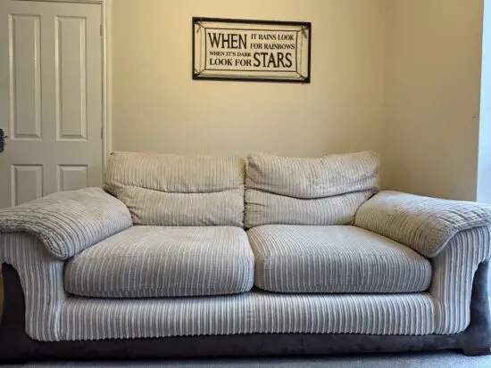 DFS 3 Seat Sofa & Snuggle Chair (natural colour)