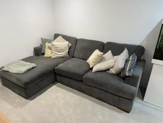 DFS ‘Freya’ 4 Seater Corner Sofa Grey REVERSIBLE Lounger