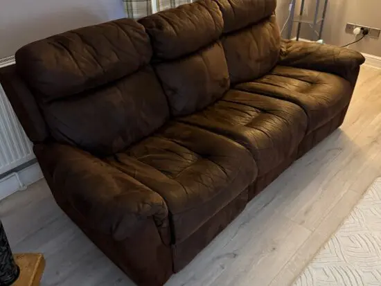 Sofology Wrigley 3 seater electric recliner and 2 seater sofa in dark chocolate