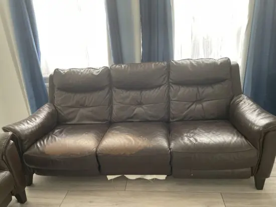 Sofology 3 seater leather electric recliner sofa