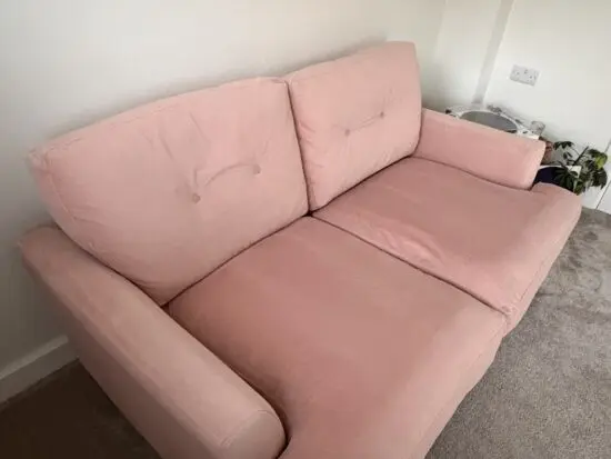 DFS pink patterdale sofa