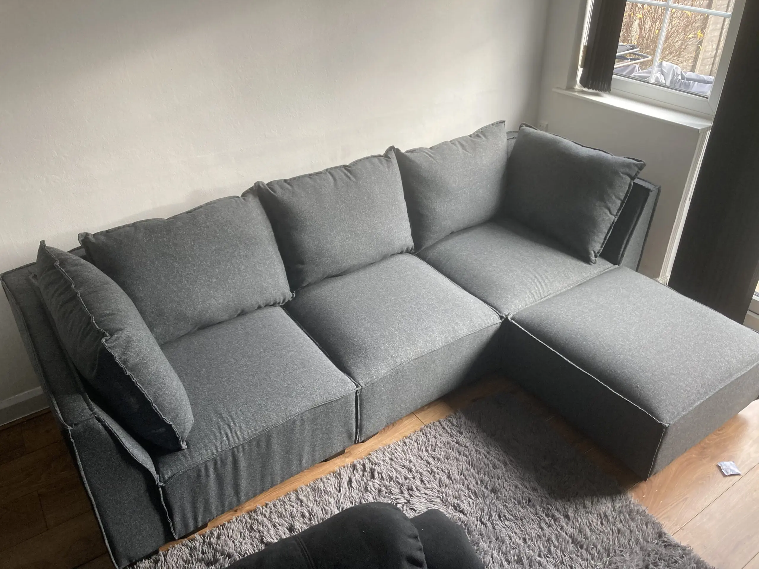 Thorvald Design Elaine Four Seater Sectional - Dark Grey