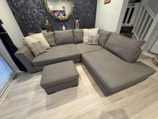DFS Grey Fabric Corner Sofa