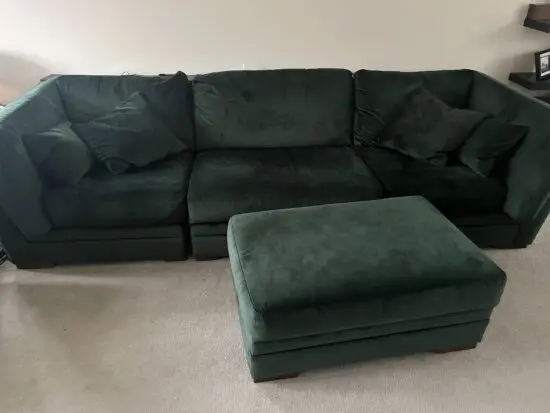 DFS Longbeach / long beach green modular sofa & footstool
