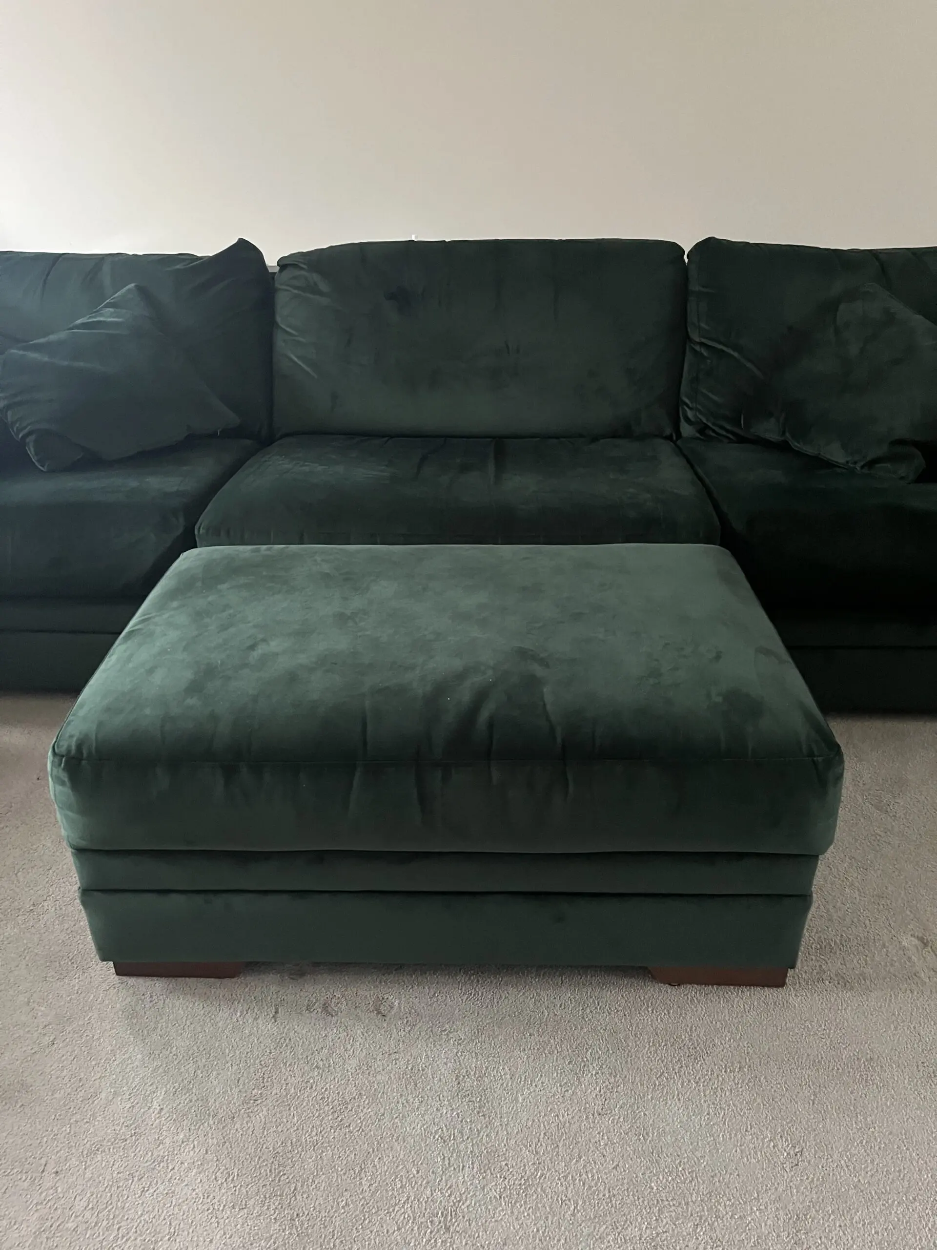 DFS Longbeach / long beach green modular sofa & footstool