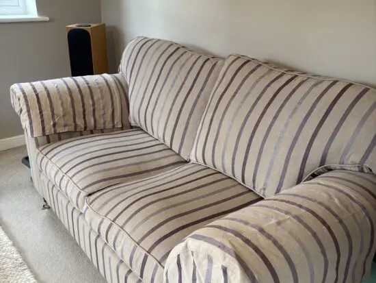 Laura Ashley - Mortimer - 2 seater sofa - beige with purple stripes