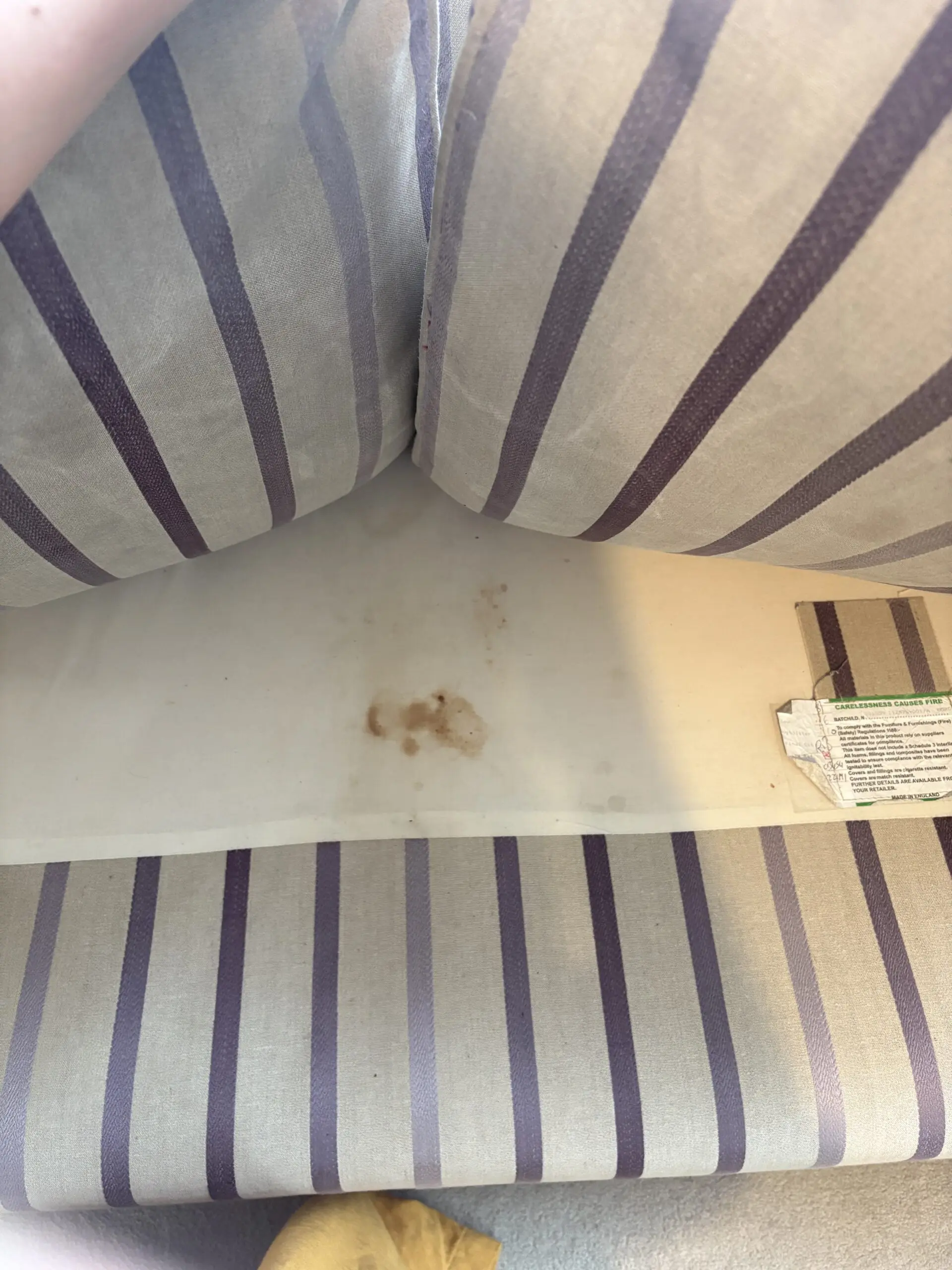 Laura Ashley - Mortimer - 3 seater sofa in beige with purple stripes