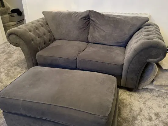 Grey Windsor 3 seater sofa and foot stall