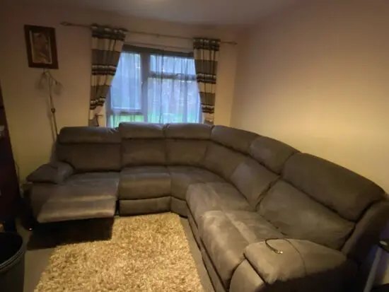 Grey recliner corner sofa