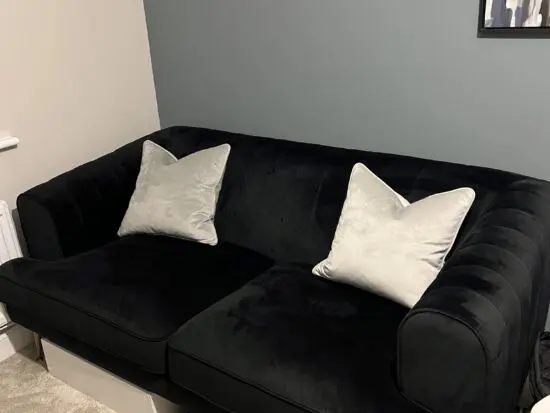 DFS enchanted black 2 seater and silver chair