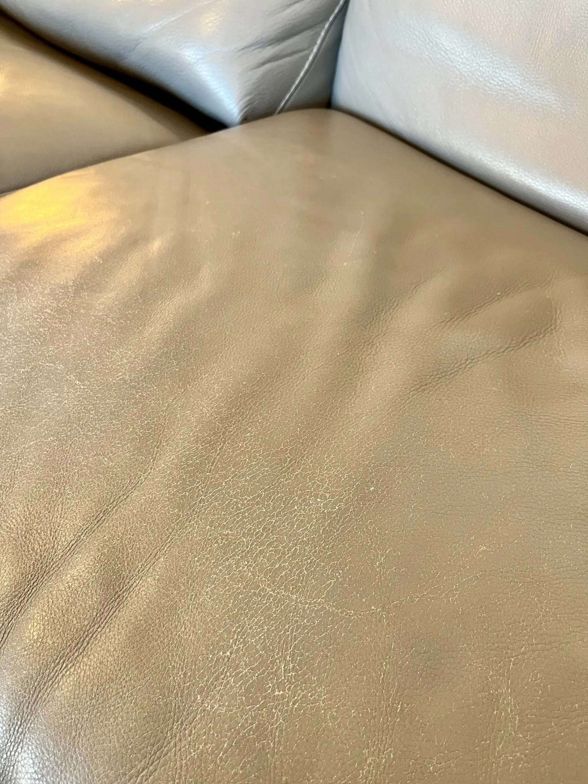 Natuzzi Genuine Leather Grey Electric Recliner Sofa