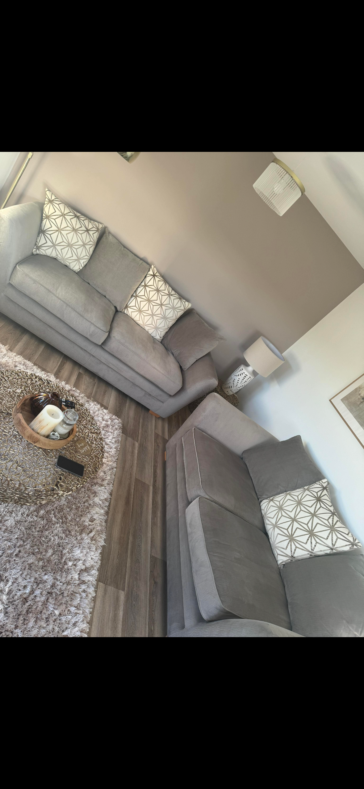 Renae pillow back sofas in mink/grey