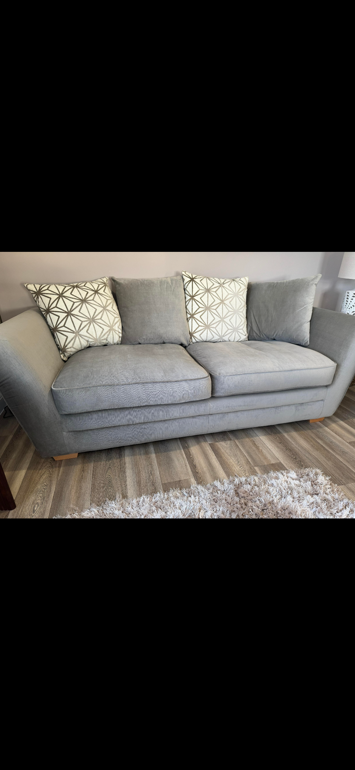 Renae pillow back sofas in mink/grey