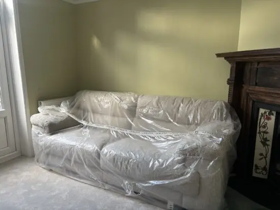 Brand New Oatmeal Lenley’s Toledo Sofa Det