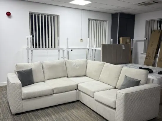 Lucy Large Corner Sofa - Cream. By HLF Group