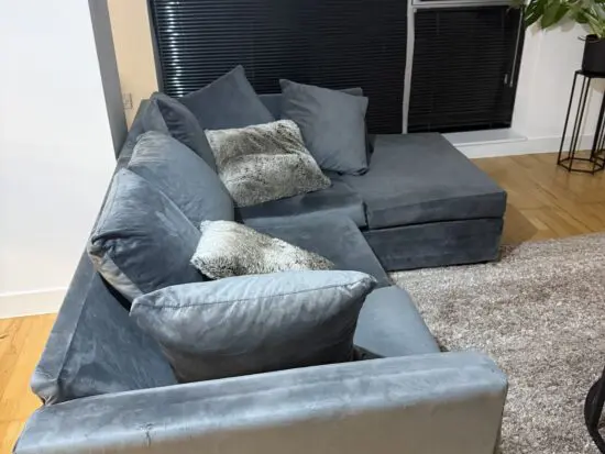 Grey L shaped sofa
