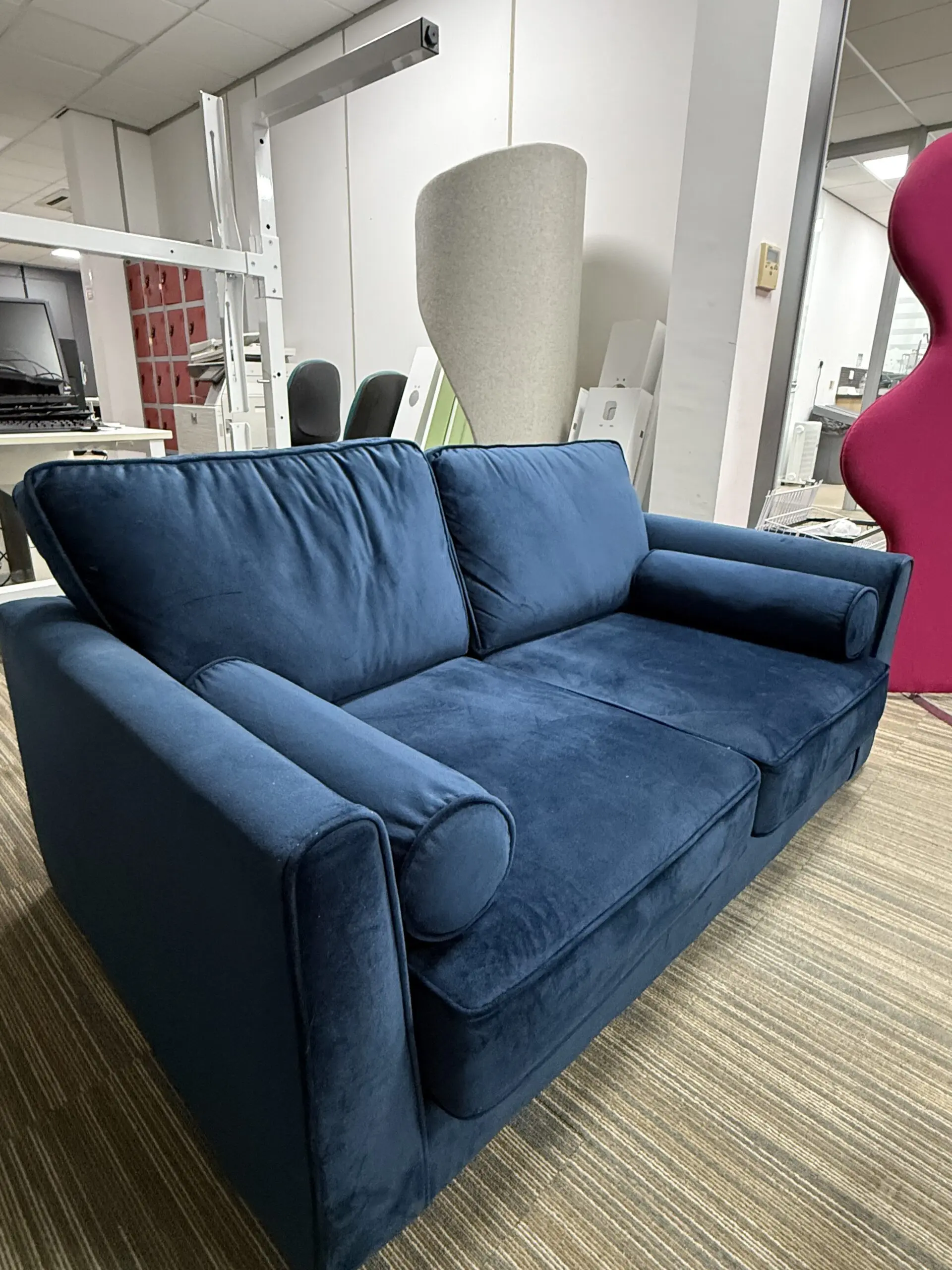 Kyle Sofa Collection 3 Seater, 2 Seater and Footstool - Navy. By HLF Group