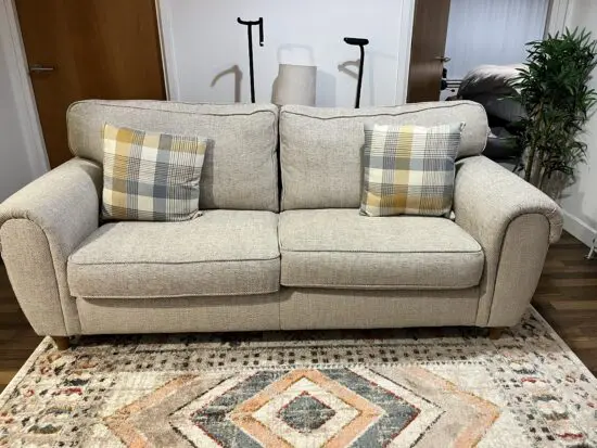 Scs 3 seater oatmeal sofa