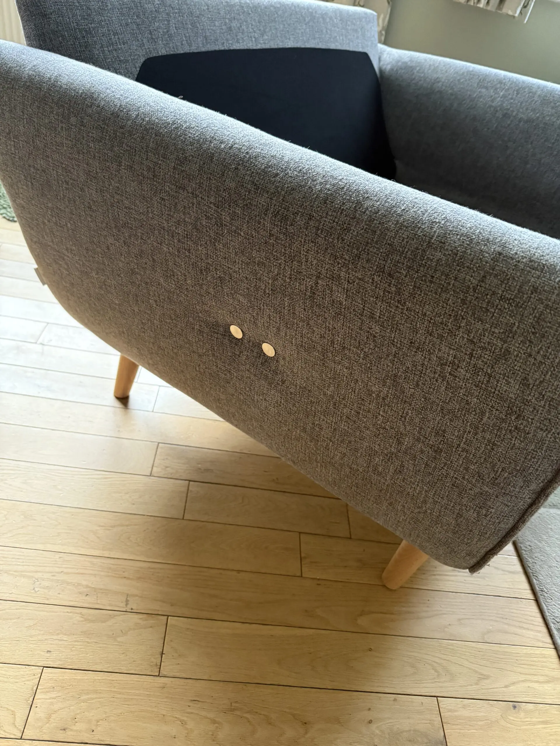 French Connection Zinc Grey 3 Seater and Cuddler with Power Footrest