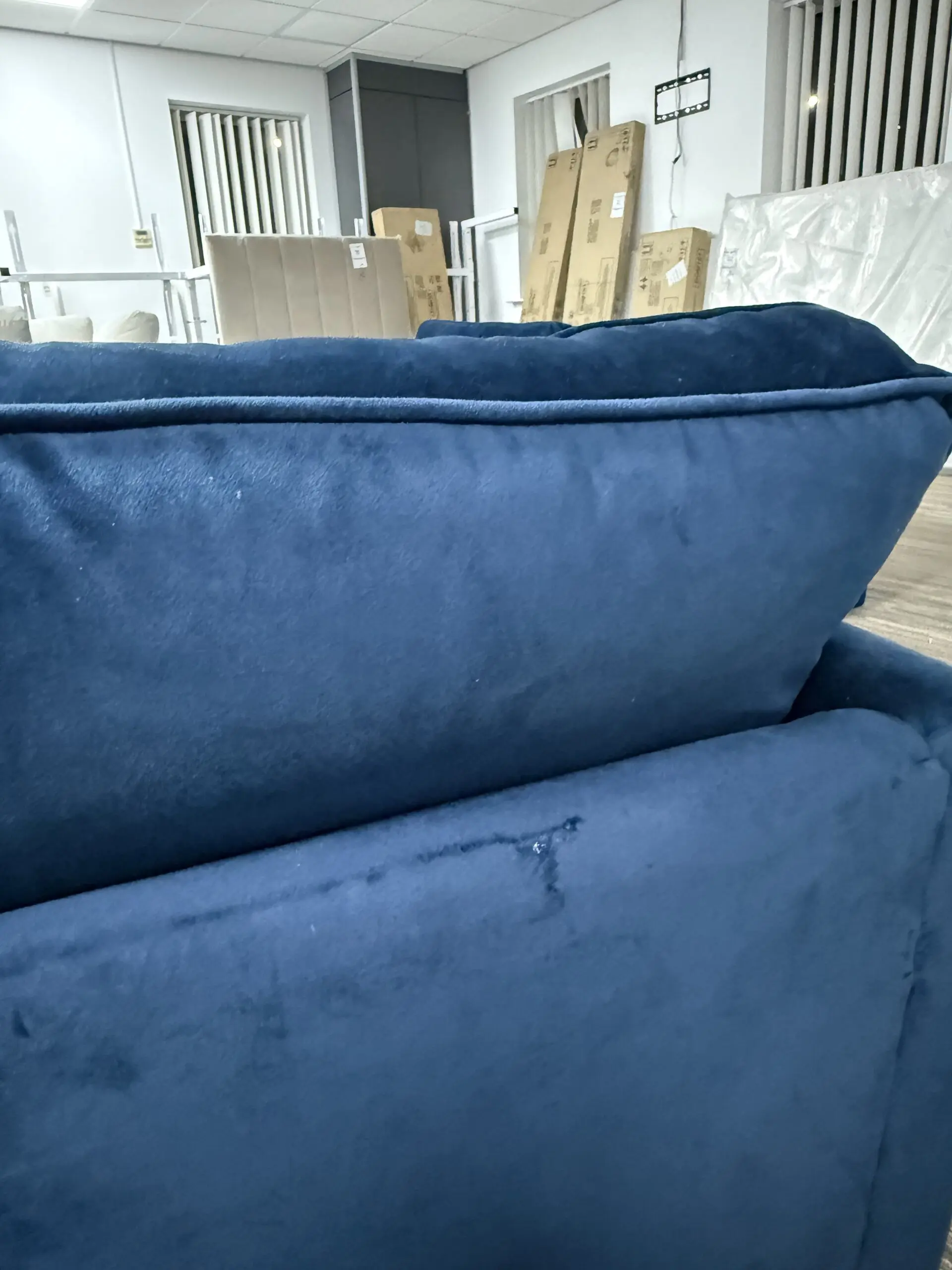 Kyle Sofa Collection 3 Seater, 2 Seater and Footstool - Navy. By HLF Group