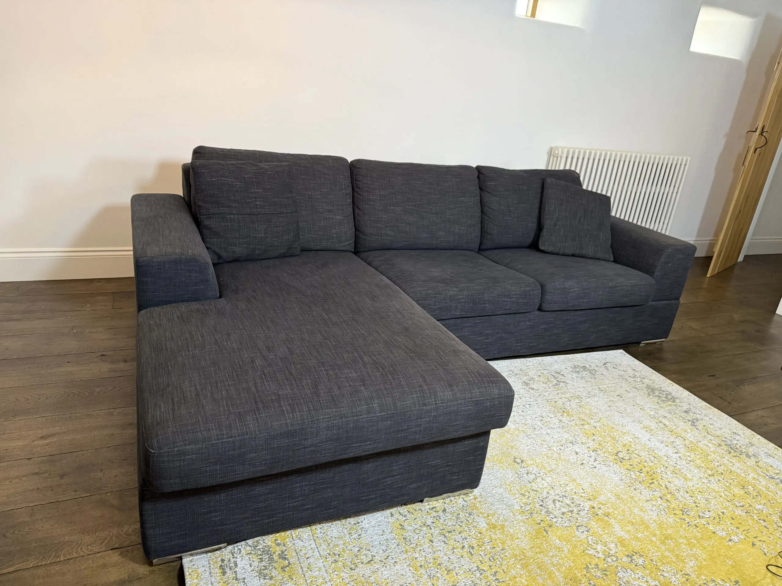 Dwell Verona Right Hand Corner Sofa Bed (Double) with Storage, Charcoal