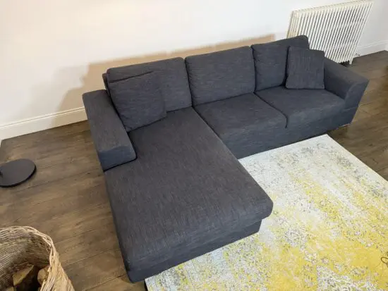 Dwell Verona Right Hand Corner Sofa Bed (Double) with Storage, Charcoal