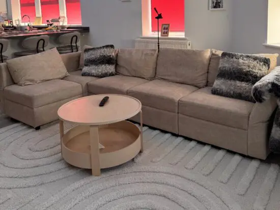 Living Room L Shape Sofa with storage - Beige