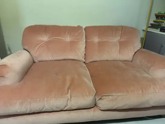 Dunelm pink velvet sofa