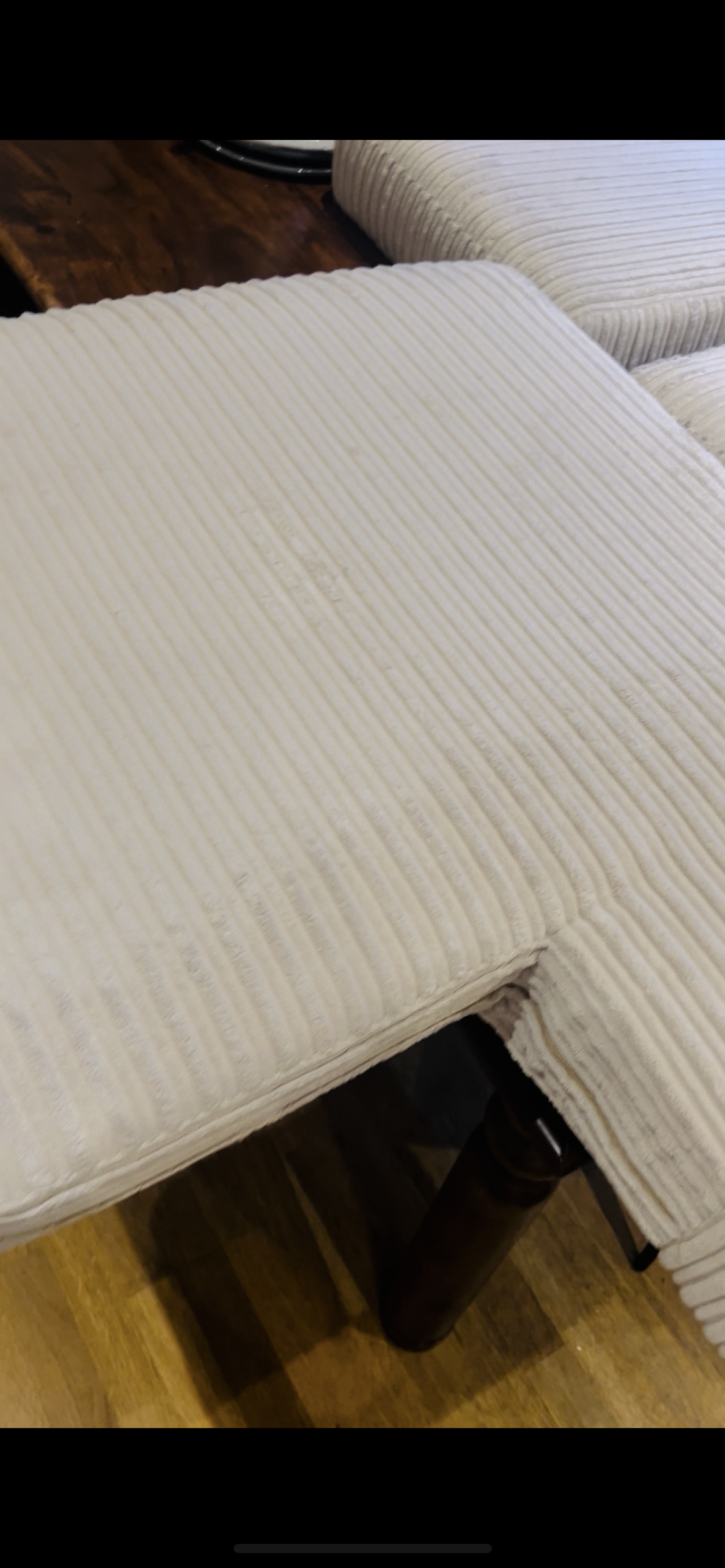 White 3 seater left hand corner sofa