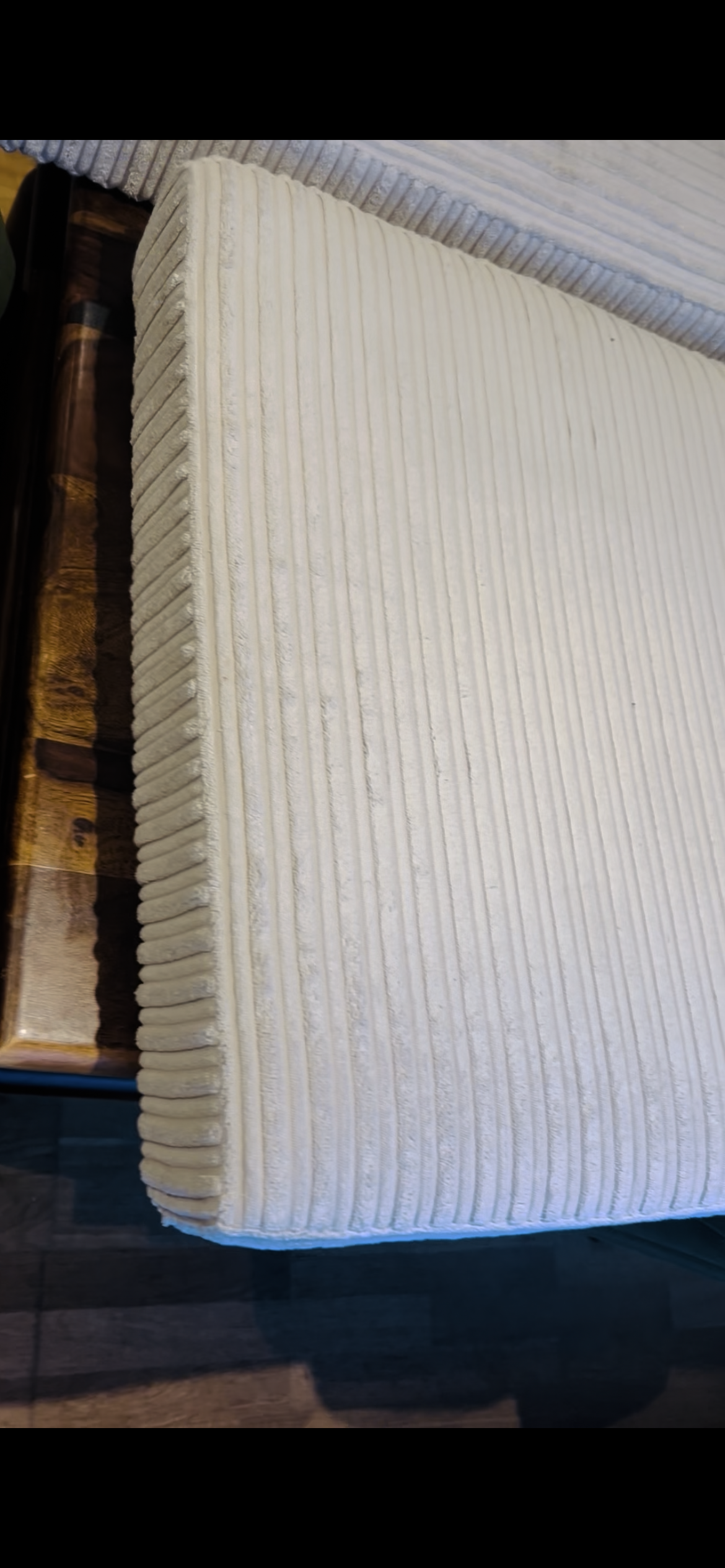 White 3 seater left hand corner sofa