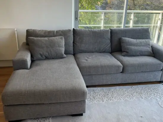 Grey L shape sofa