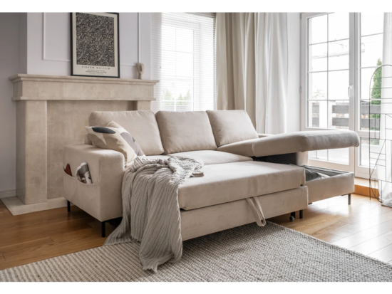 Lofty Lilly 4 seater Corner Sofa Bed Beige - BRAND NEW