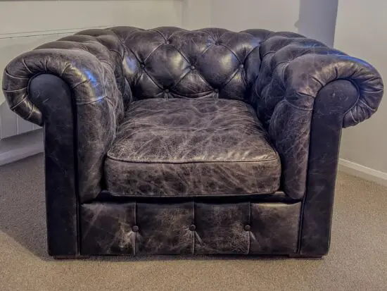 DFS Leather Chesterfield Armchair