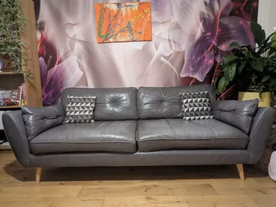 DFS - French Connection 100% leather 4 seater sofa