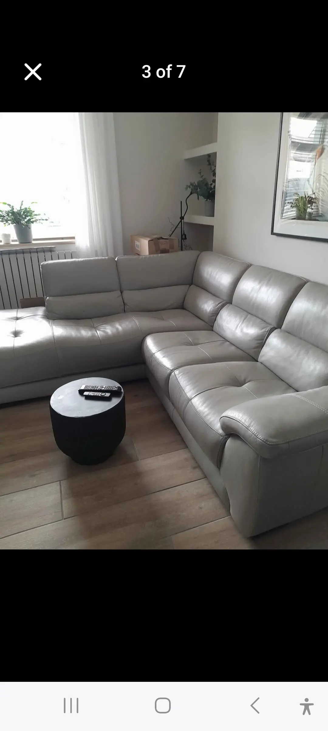 Lefthand chaise leather sofa
