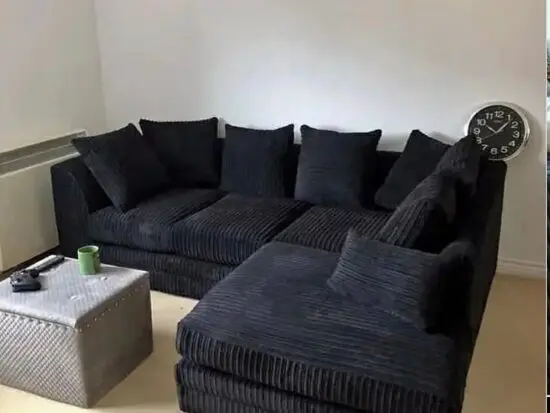 Never used~ black jumbo cord sofa~Order Now !