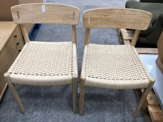 SET OF 4 LOAF.COM EARLY EDITION BUTTER CHAIRS IN LIGHT OAK