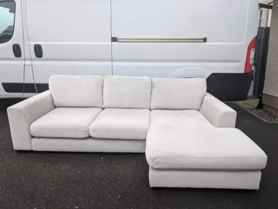 DFS Calix Cream L Shape Corner Sofa With Chaise Lounge For Sale