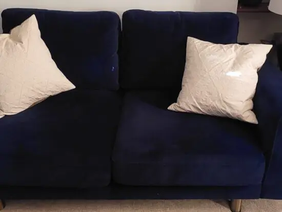 Full Breakdownable Blue Velvet Snug 2 Seater Sofa
