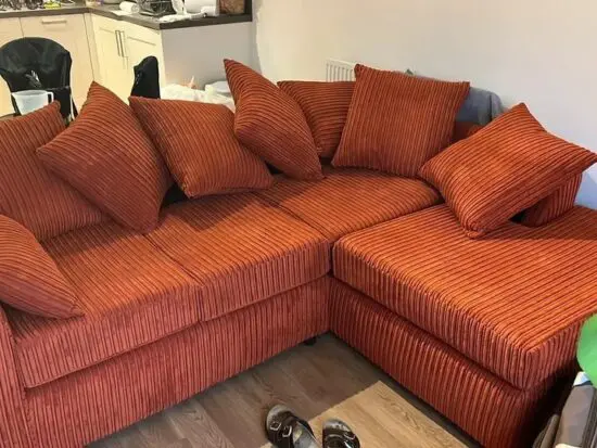 Dylan Living Room Corner Sofa Sofa in Rust Orange Cash on Delivery~