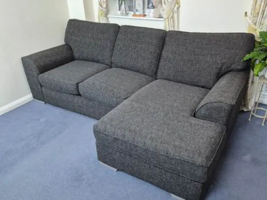NEXT Stamford Medium Chaise Corner Sofa in Boucle Weave Charcoal