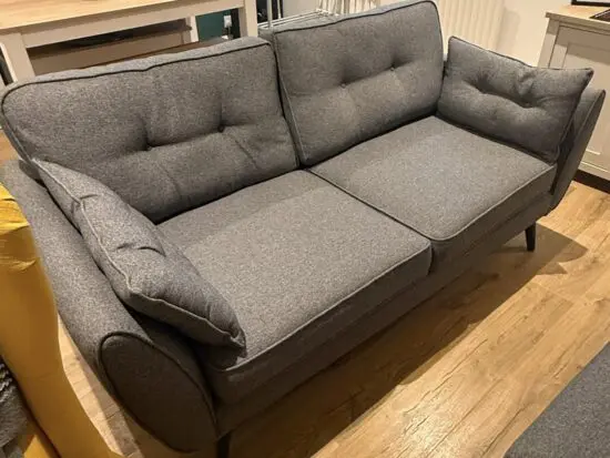 DFS Charcoal Grey Zinc 3 Seater & Footstool