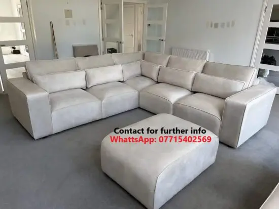 DFS Salone corner sofa for sale with matching pouffe