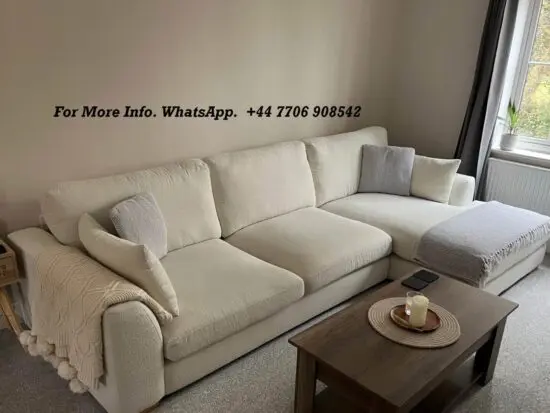 DFS Calix Boucle L-Shape Sofa In Ivory