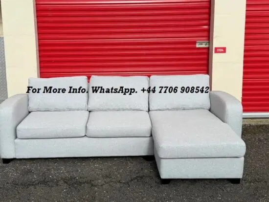 DFS Layla Fabric Chaise in Silver