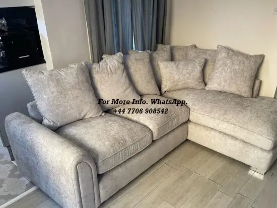 DFS Chiswisk 4x Seater Corner Sofa Available in Alaska Silver Fabric