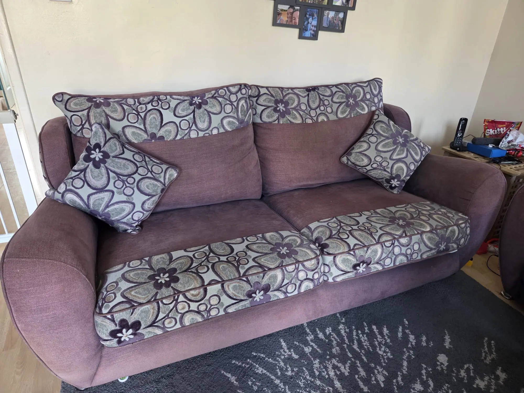 2 x sofas and a Footstool from sofology
