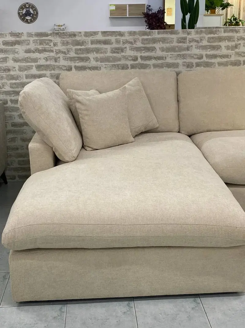 John Lewis Beige L Shape Corner Sofa With Lounge Chaise For Sale