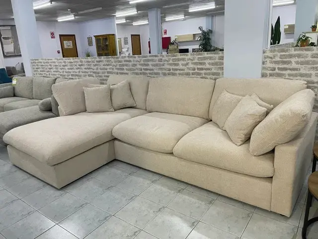 John Lewis Beige L Shape Corner Sofa With Lounge Chaise For Sale